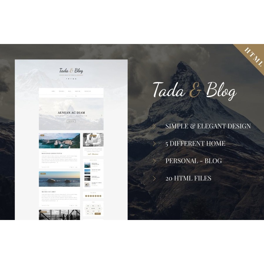 Template Tada & Blog Personal Blog HTML Theme Web