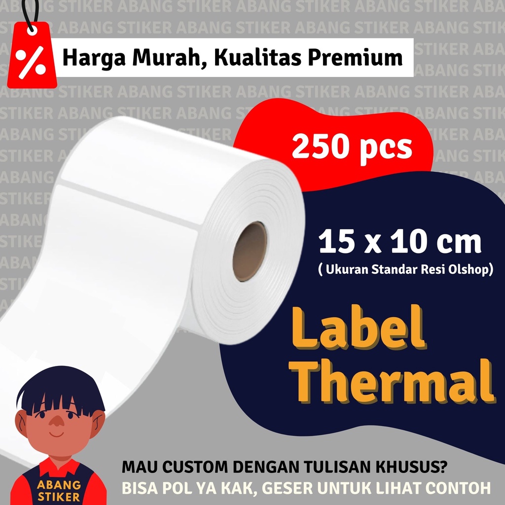 

Label / Stiker Thermal Direct Barcode 100x150 mm ukuran A6 - 250 pcs
