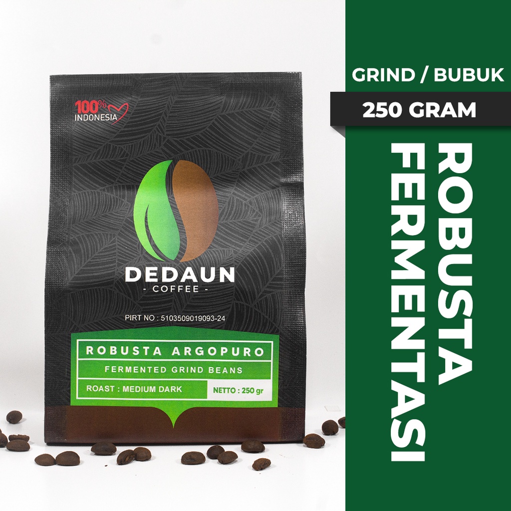 

Kopi Robusta Argopuro Fermentasi Grind / Bubuk 250 gram | Dedaun Coffee