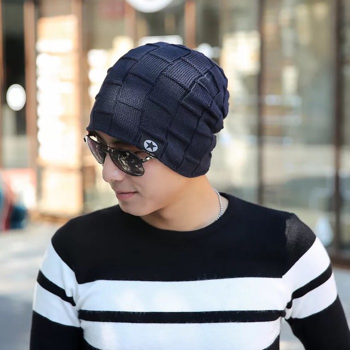 Topi Kupluk Tebal Lapis Bulu Beanie Hat Import