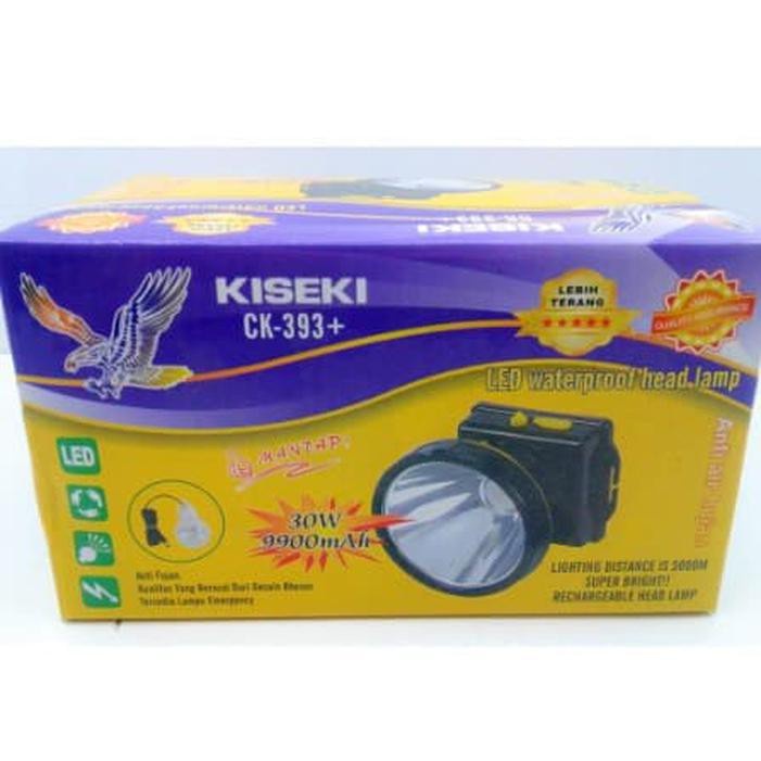 COD SENTER KEPALA LED WATERPROOF HEADLAMP KISEKI 50W CK-393+ CAHAYA PUTIH 50 WATT PLUS BOHLAM