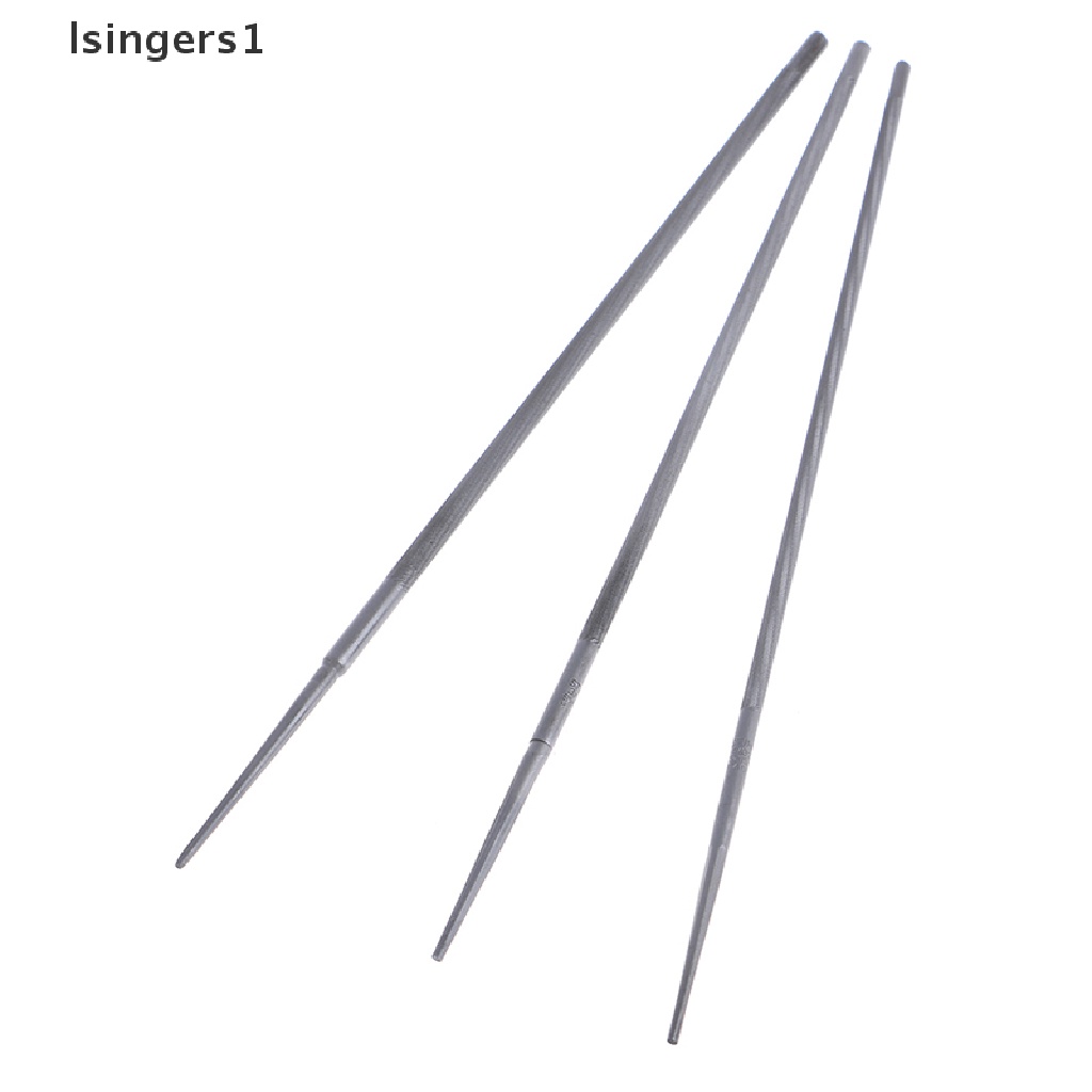 (lsingers1) 3pcs Alat Pengasah Rantai Gergaji Mesin Bentuk Bulat