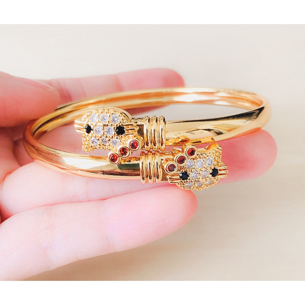 Gelang Wanita MOdel Kiti Head Twin Zirconia Gold Xuping