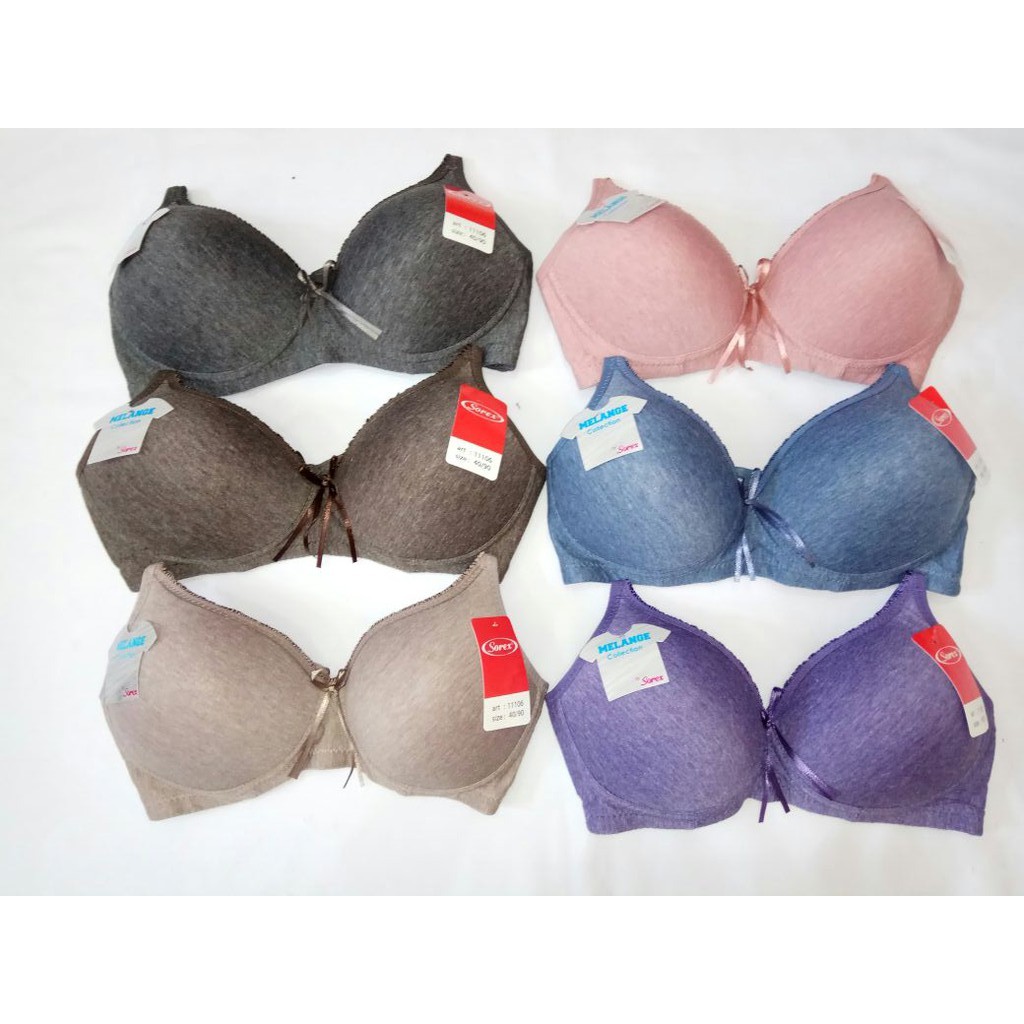 Bra SOREX 11106 SOREX 34076 sz 34 36 38 Melange busa tanpa kawat size 34 36 38 40 Bh Wanita 3/4 cup Kait 2 BTK