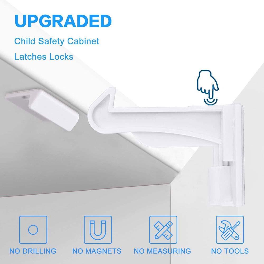 Lanfy Child Proofing Cabinet Locks White Black Lemari Pengaman Laci Pengencang Kulkas