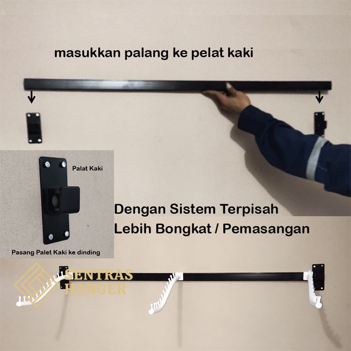 Gantungan Baju Tembok, Paket 2 in 1