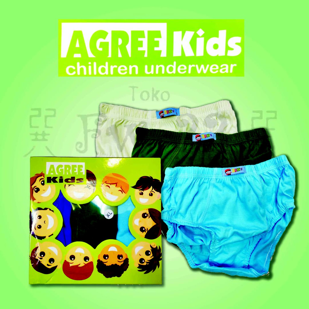 CD Anak Cowo Agree Kids Model Polos dan Berbahan Katun yang Lembut serta Karet Pinggang Anti Kendor
