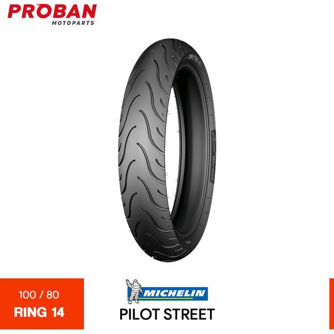 Ban Motor Michelin Tl Pilot Street 100/80 Ring 14 Tubeless Original