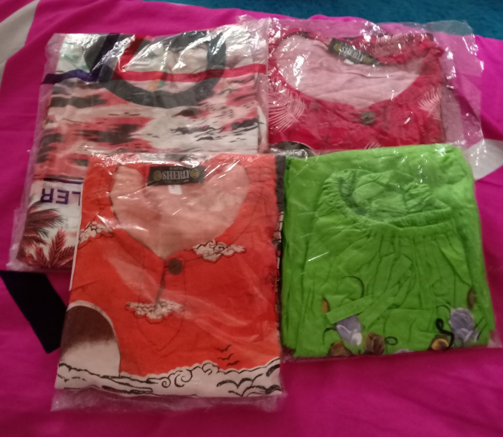 Sovenir Bali Baju Santai Anak Setelan Batik Sherly Khas Bali Size S