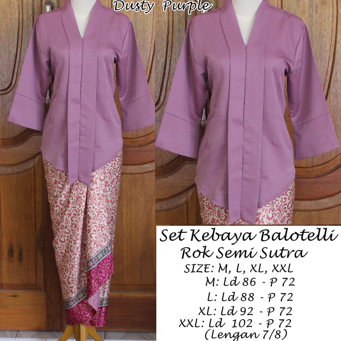 Setelan Kebaya Floy Dusty Purple 3 Pilihan Rok