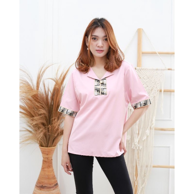 FF TOPS - BAJU WANITA LENGAN PENDEK MOTIF POLOS