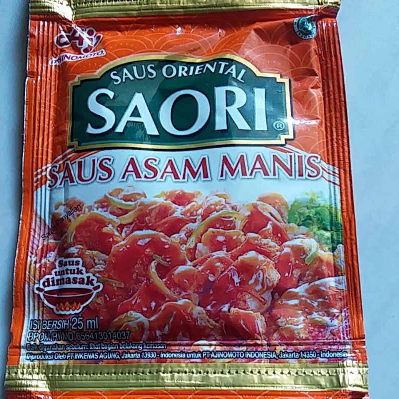 

SAORI ASAM MANIS 23 ml eceran 1 sachet exp juli 2025