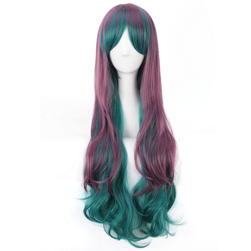 LOL-113 wig rambut palsu lolita cosplay harajuku daily ash purple  green