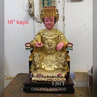 Jual Patung Dewa Dewi Laut Maco/ Mazu / Ma Zhu Macopo Kayu 16 Inch ...