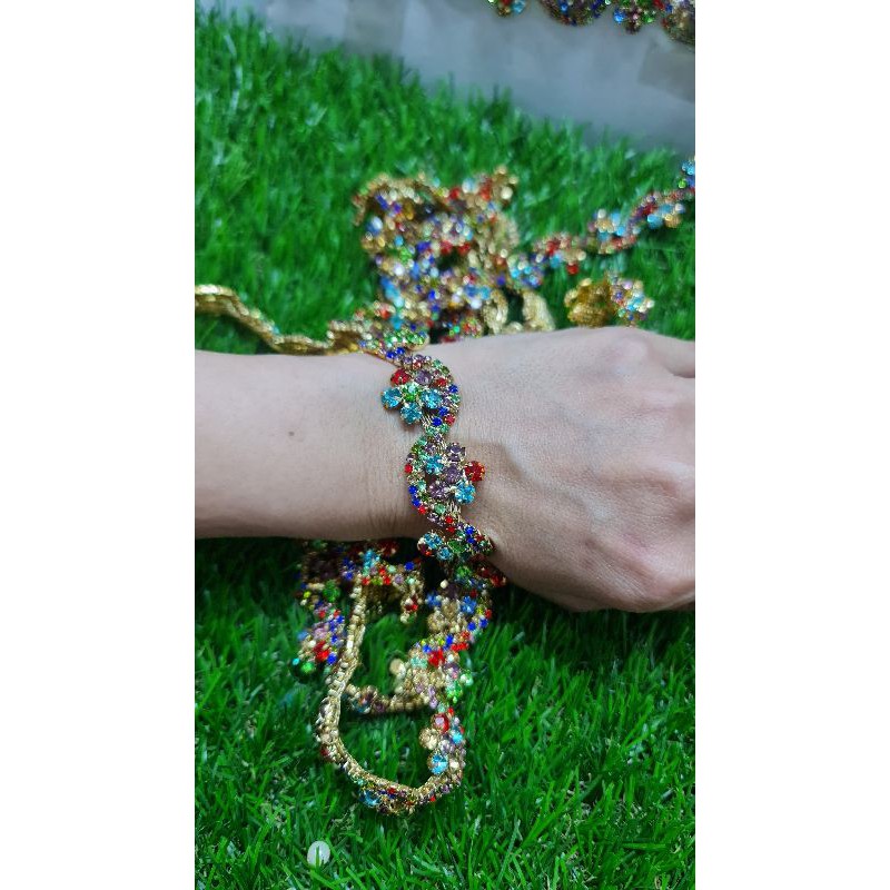 RENDA BERLIAN dari SWAROVSKI KRISTAL  KACA SUPER (BE) per10cm