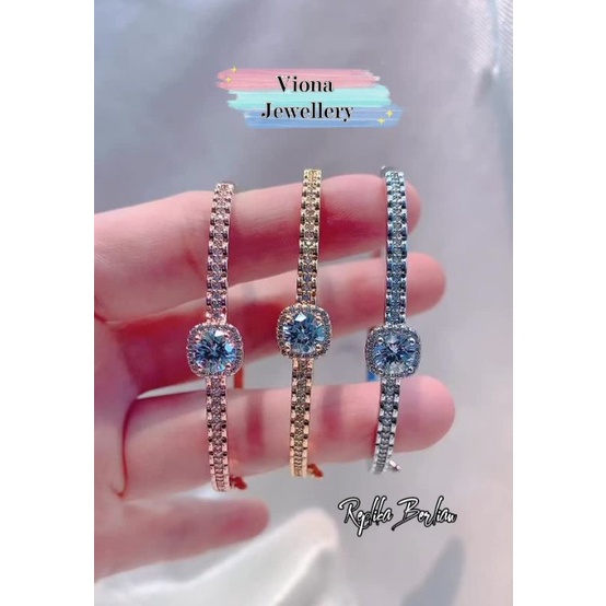 Gelang Bangle (Vier) Replika Berlian /Lapis Emas Zirconia