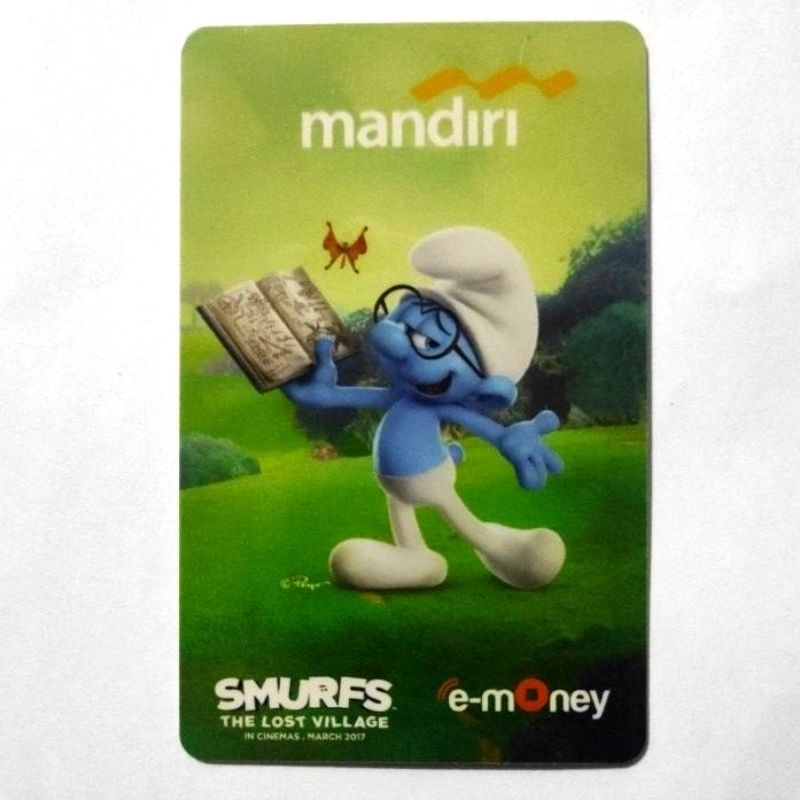 Mandiri eMONEY SMURF THE LOST VILLAGE ORI /Like eTOLL Tapcash Flazz or Brizzi