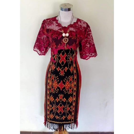 DRESS BROKAT TENUN FASHION TROSO JEPARA, DRESS CASUAL BROKAT TENUN ETNIK JEPARA, DRESS TENUN KOMBINA