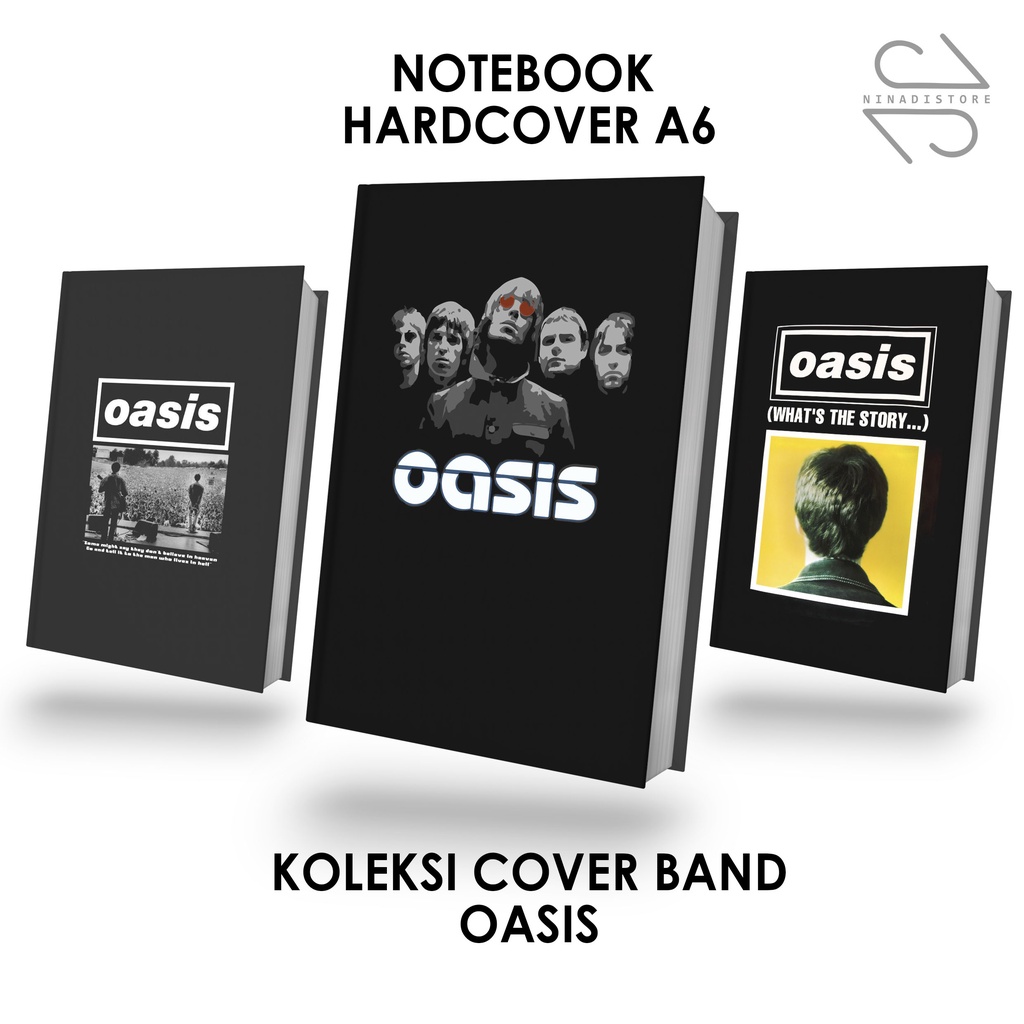 

Pocket Book/Notebook Hardcover A6 isi polos dan garis Gambar Band Oasis