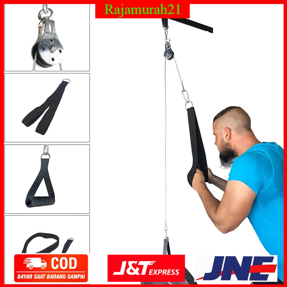 JBryant Katrol Fitness Gym DIY Pulley Cable Machine Arm Bicep Equipment - 7RSE90DG - Dark Gray