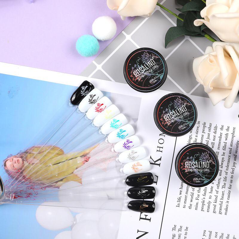 ROSALIND Stamping Gel Nail Polish UV LED Nail Art / Kutek / Cat Kuku Murah Bagus