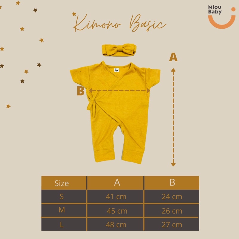 [12.12 SALE] Mioubaby Kimono Basic Free Headband / kimono bayi / jumper bayi / jumpsuit bayi / hadiah lahiran / baju anak perempuan / kimono anak / waffle knit / baju anak / jumper anak / jumper bayi / jumpsuit bayi