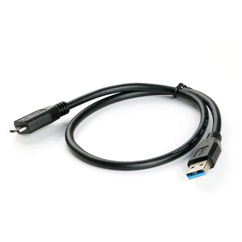 Btsg Kabel USB 3.0 Lead Portable Untuk Hardisk Eksternal Disk Data Line Hitam 30cm/11.8in