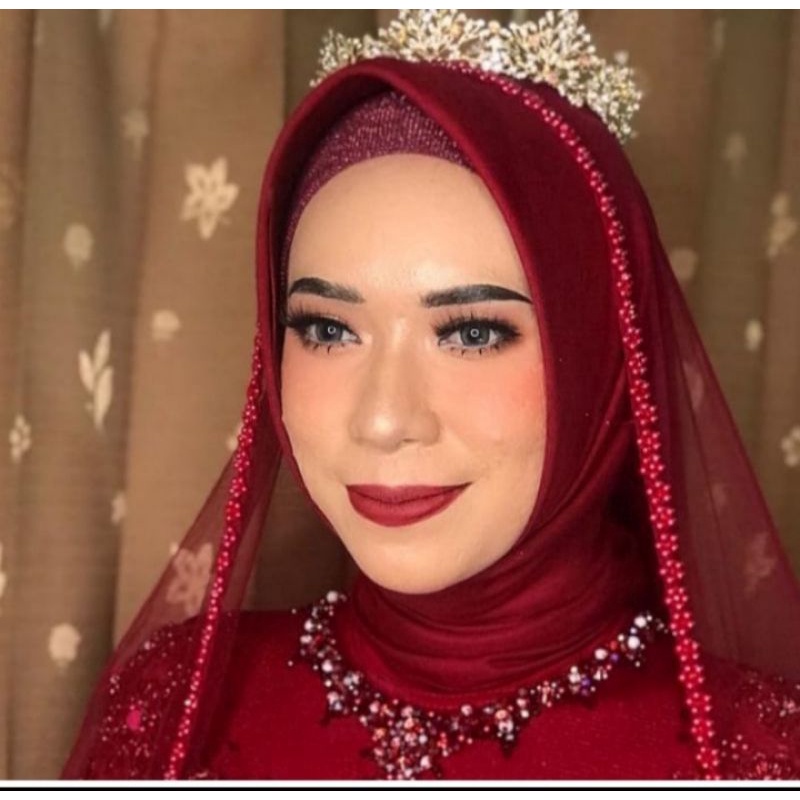 Slayer veil pengantin veil hijab pengantin slendang pengantin