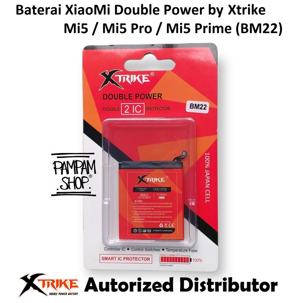 Baterai XTRIKE Double Power Original XiaoMi BM22 Mi5 Pro Prime Batre Batrai Battery Handphone HP Xia