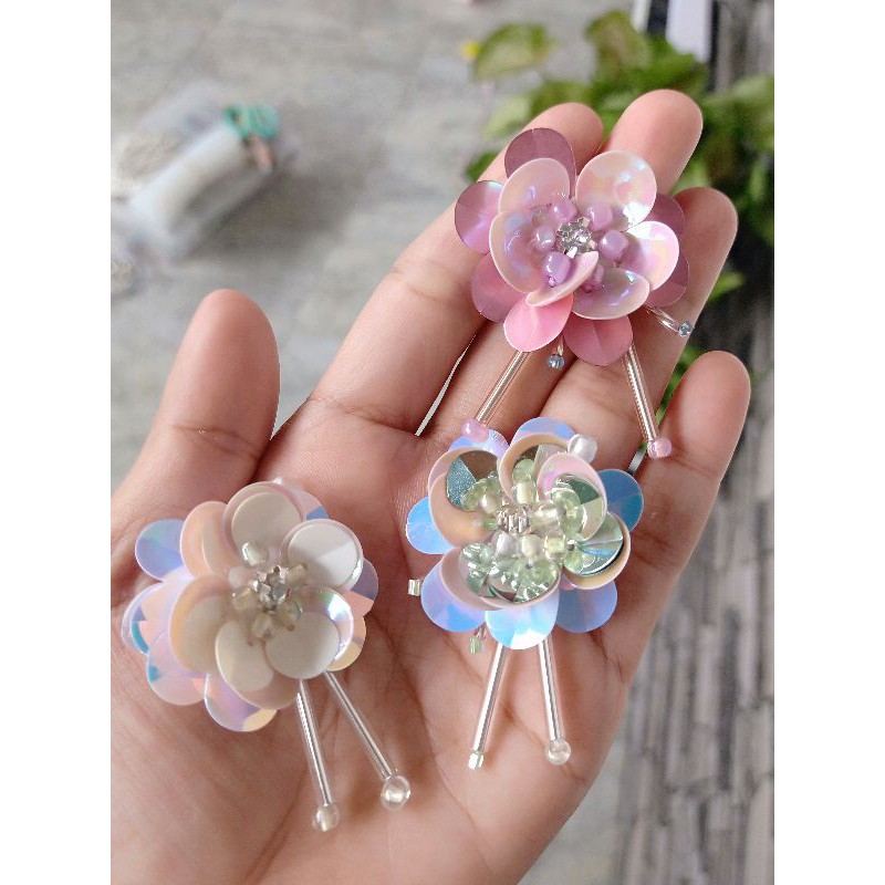 aplikasi bunga 3d payet
