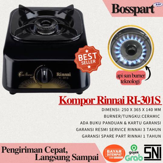 Rinnai Kompor Gas 1 Tungku RI 301S / Kompor Rinai 1 Tungku RI-301S / Kompor Gas Murah