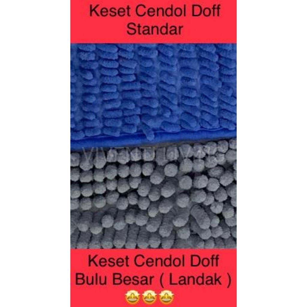 VL - COD MURAH [290gr] KESET CENDOL DOFF BULIR JUMBO ALAS BINTIK COKELAT ANTISLIP MICROFIBER DOORMAT UK +- 38 58 CM