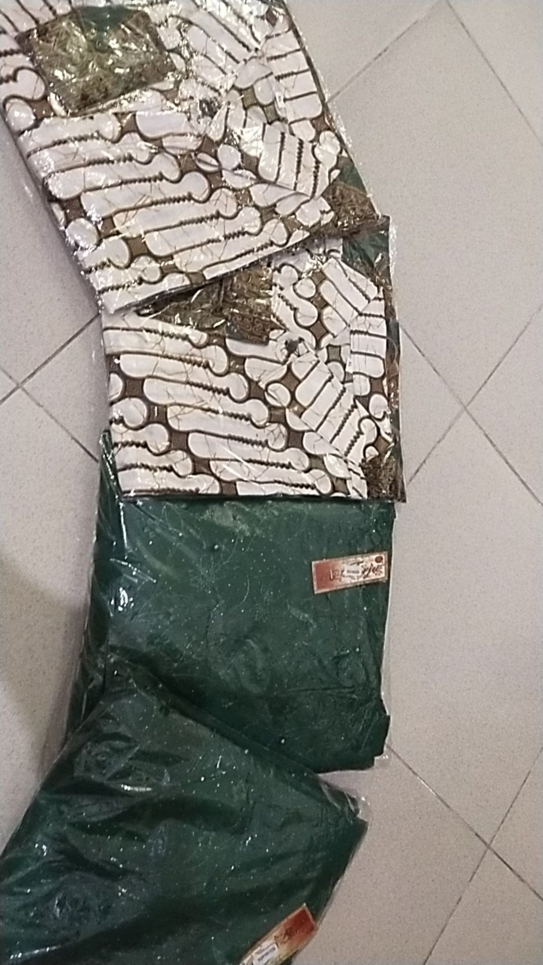 [ Termurah ] Couple Batik Mika Series Parang Hijau Pita Cassandra Nirmala Free Selendang