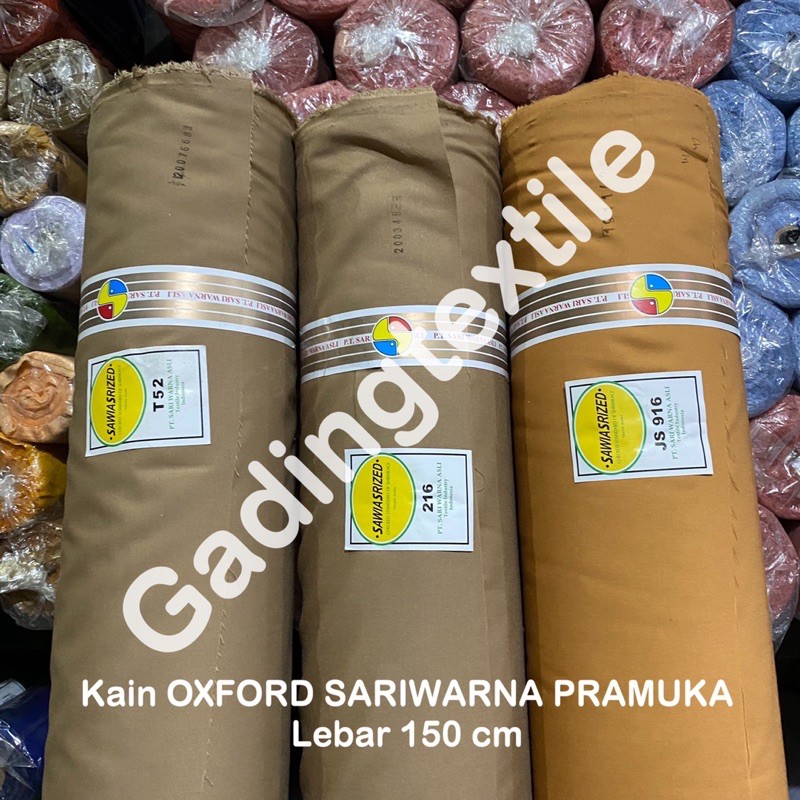 ( per setengah meter ) kain oxford sari warna sariwarna lebar 150 cm katun meteran bahan kemeja hem seragam sekolah pramuka kerja dinas pewarat dokter suster PDH PDL celana rok baju koko gamis tunik kaftan dress masker kerudung krudung jilbab hijab craft