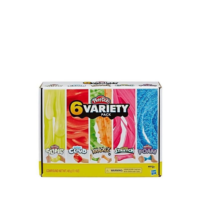 Play Doh 6 Variety Pack Slime Cloud Krackle Stretch Foam Playdoh