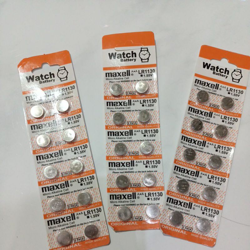 BATERAI KANCING MAXELL LR1130 BATERAI JAM 1PAPAN ISI 10pcs