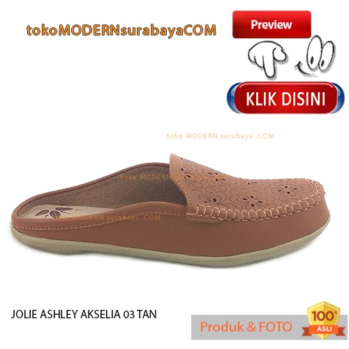 JOLIE ASHLEY AKSELIA 03 TAN Sepatu Wanita Loafers Flat Slop