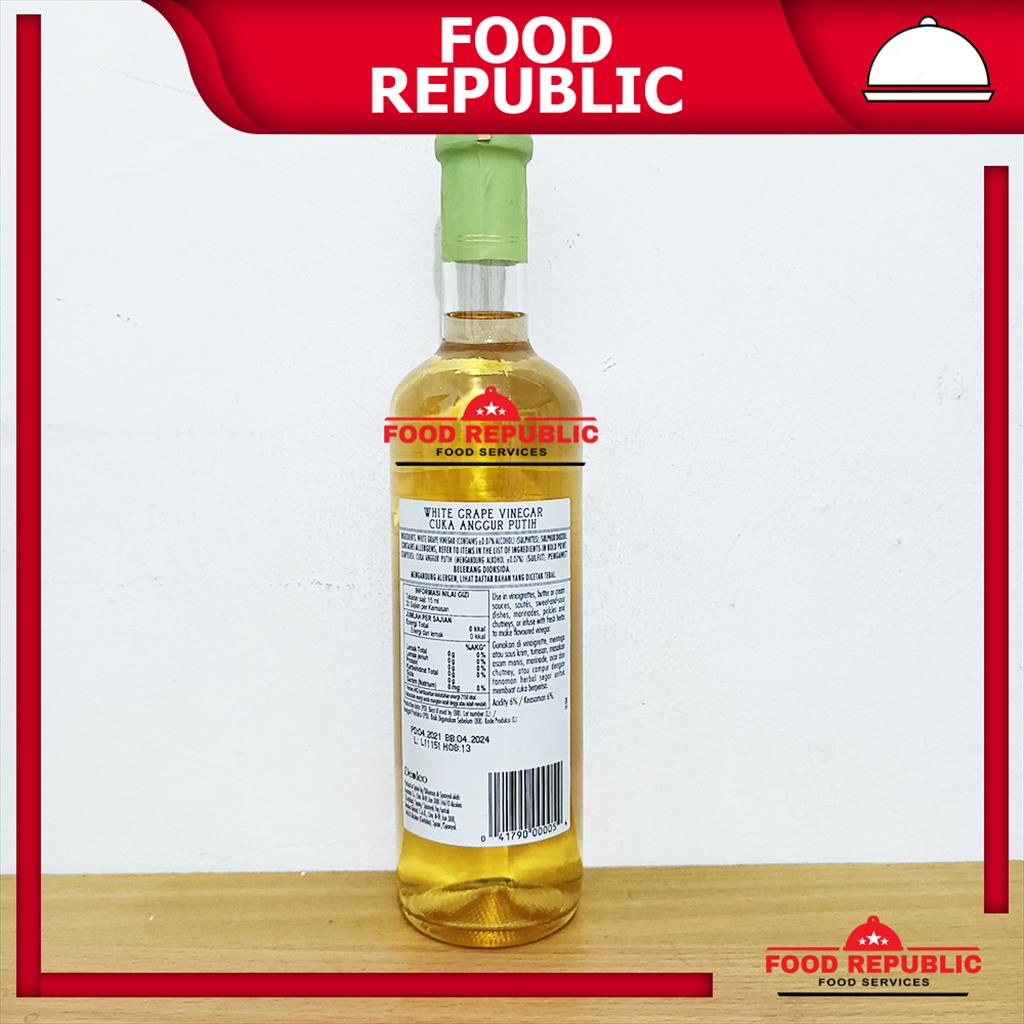 Bertolli White Wine Vinegar 500 ML / Cuka Anggur Putih Import Italy