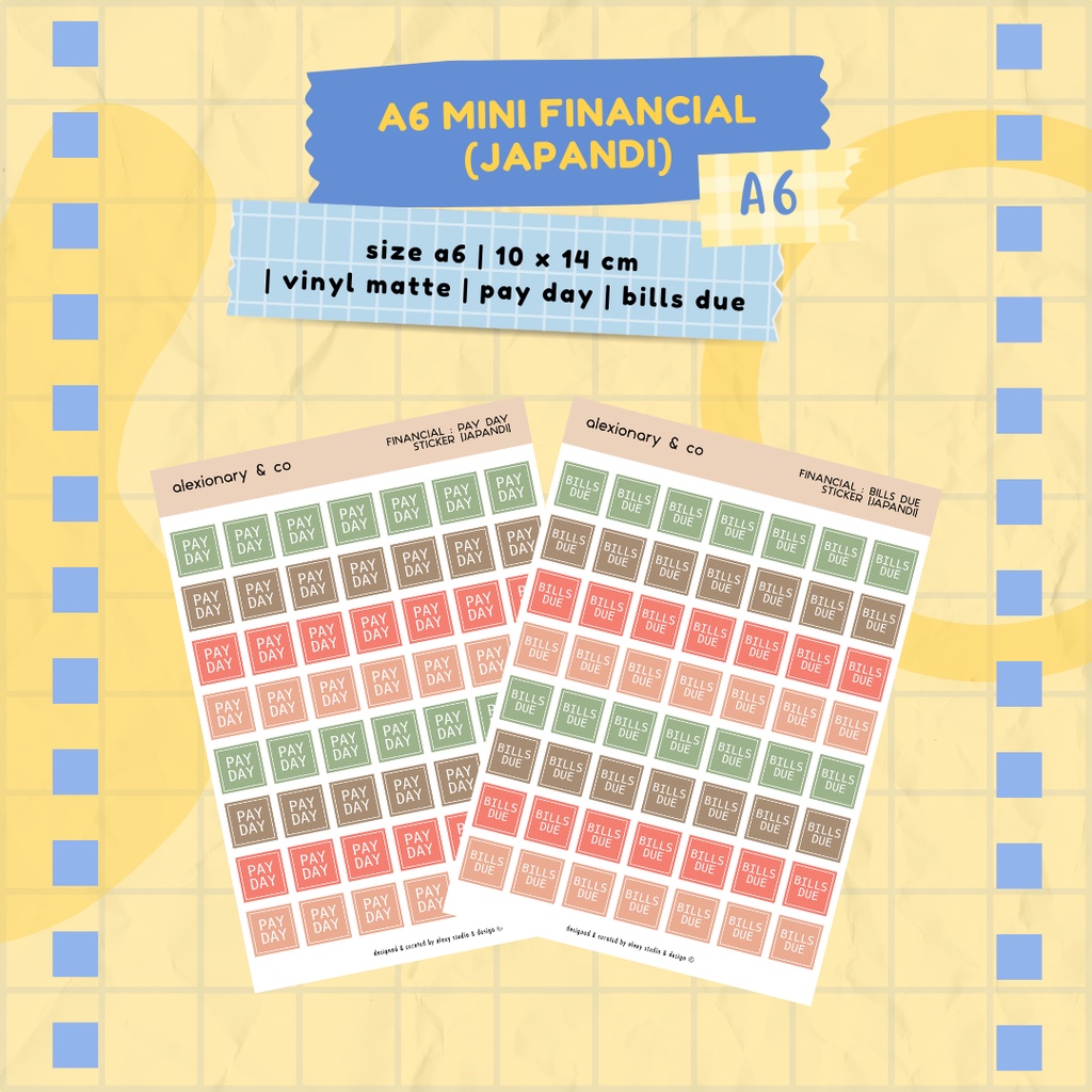 

Journal Planner Mini Financial Sticker [Japandi] | A6 10 x 14 CM | stiker murah jurnal scrapbook planner deco cute keuangan tracker