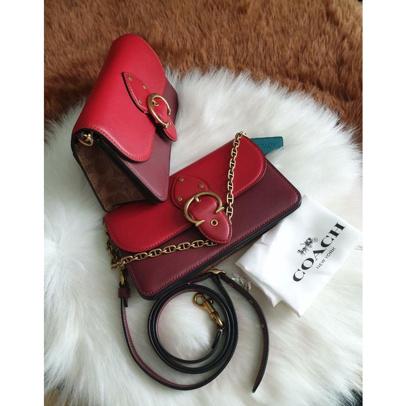 Tas Coach Lunar Year Beat Clutch Colorblock New Original