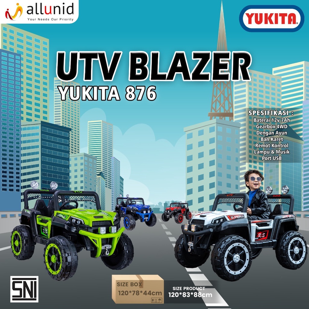 Mainan Anak Mobil Aki Yukita 876 UTV Blazer - Merah