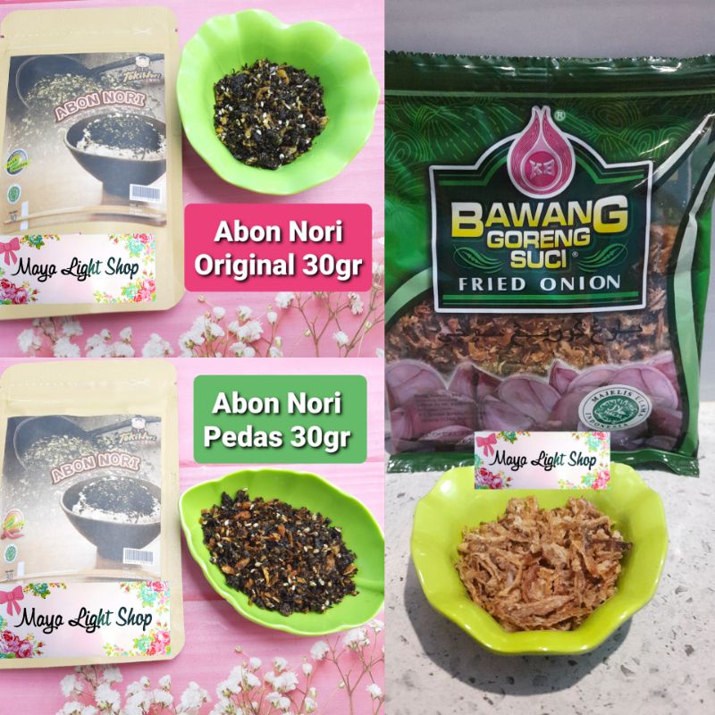 Abon nori 30gr tokinori original pedas abon rumput laut tabur bawang goreng seaweed mentai snack seafood