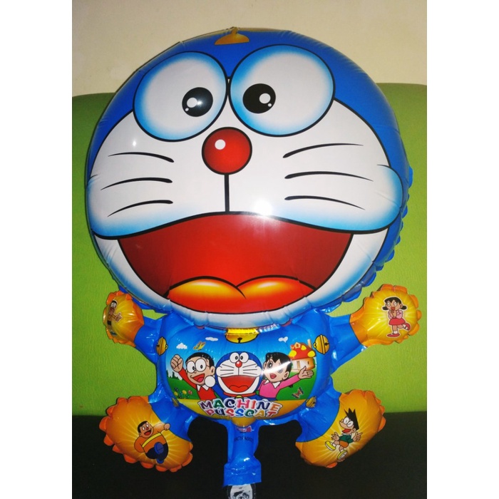 TERBARU 4 BIJI Balon FOIL DORAEMON WARNA terlaris Mainan Balon GAS PARASIT DARAEMON WARNA Anak BALON