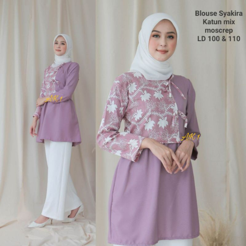 tey-17 Batik wanita ASJ SA HRB026 Kenongo Kemeja Tosca Pendek-8