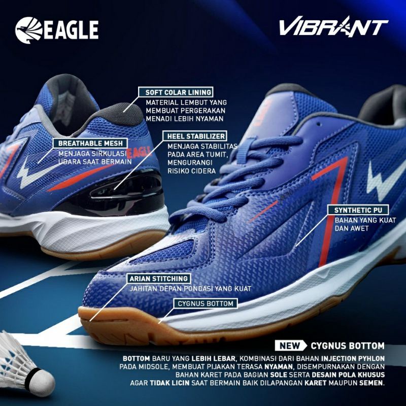 CUCI GUDANG - Sepatu Badminton EAGLE VIBRANT