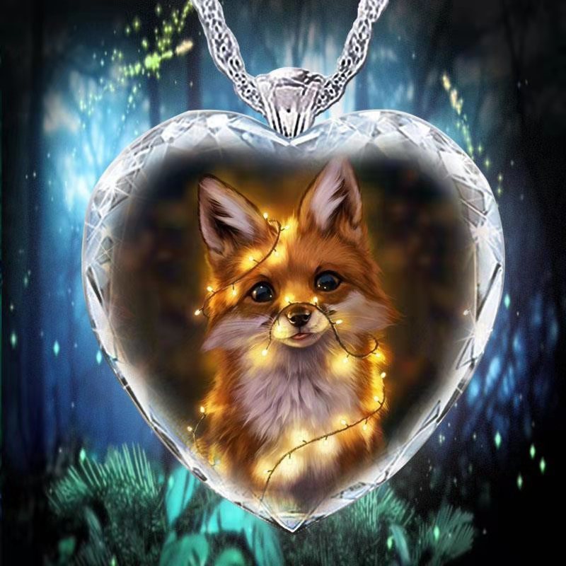 Baru Alami Crystal Fox Liontin Kalung Untuk Wanita Perhiasan Aksesoris