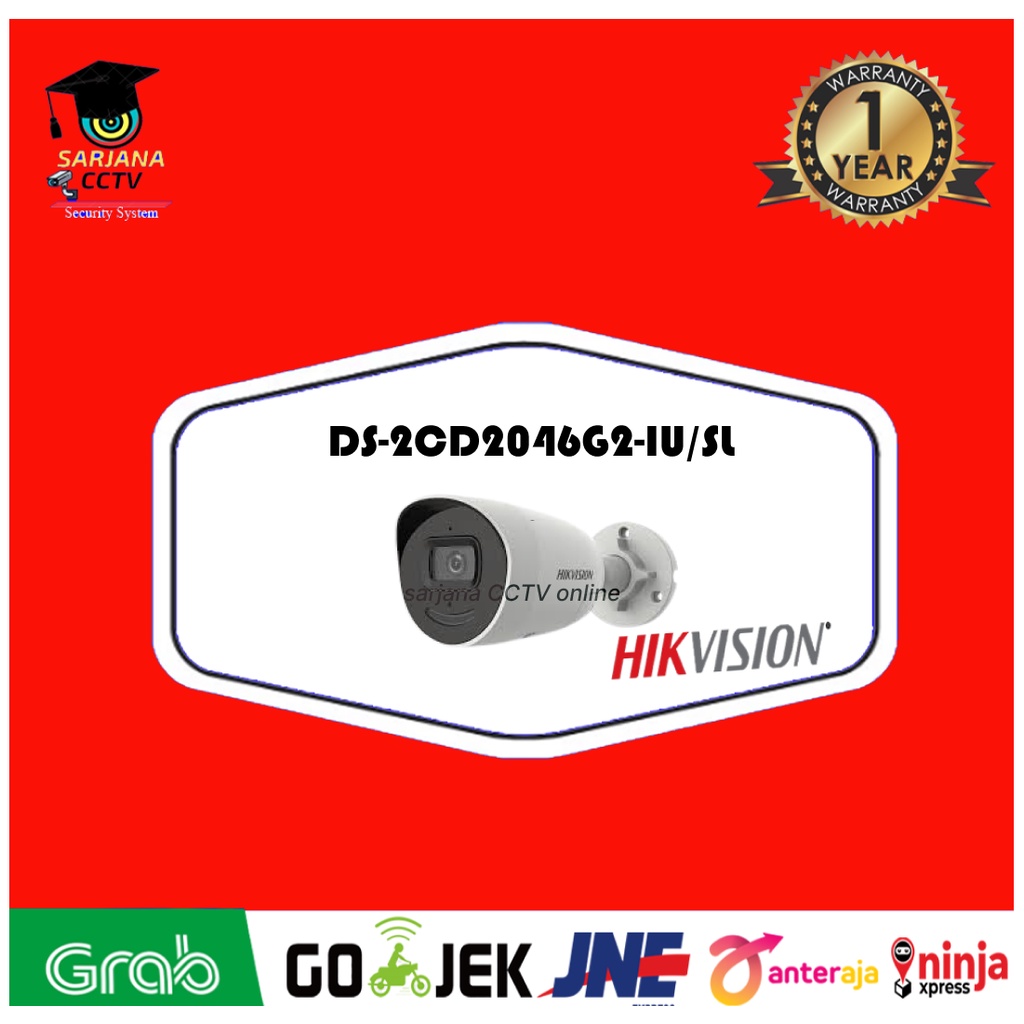 Jual HIKVISION IP CAMERA 4 MP STROBE LIGHT MINI BULLET DS 2CD2046G2 IU