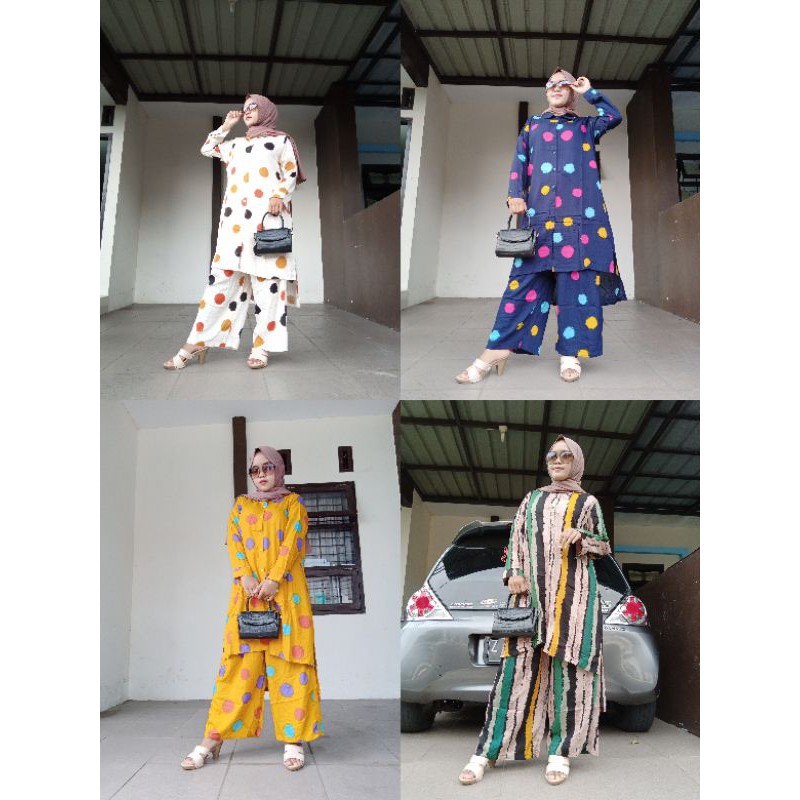 ONESET ONE SET TUNIK JUMBO  KIRANA SET KULOT RAYON