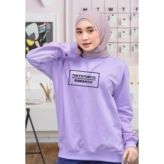 Kaos Lengan Panjang THE FUTURE IS / Kaos Sweatshirt / Atasan Wanita / Atasan Wanita Lengan Panjang