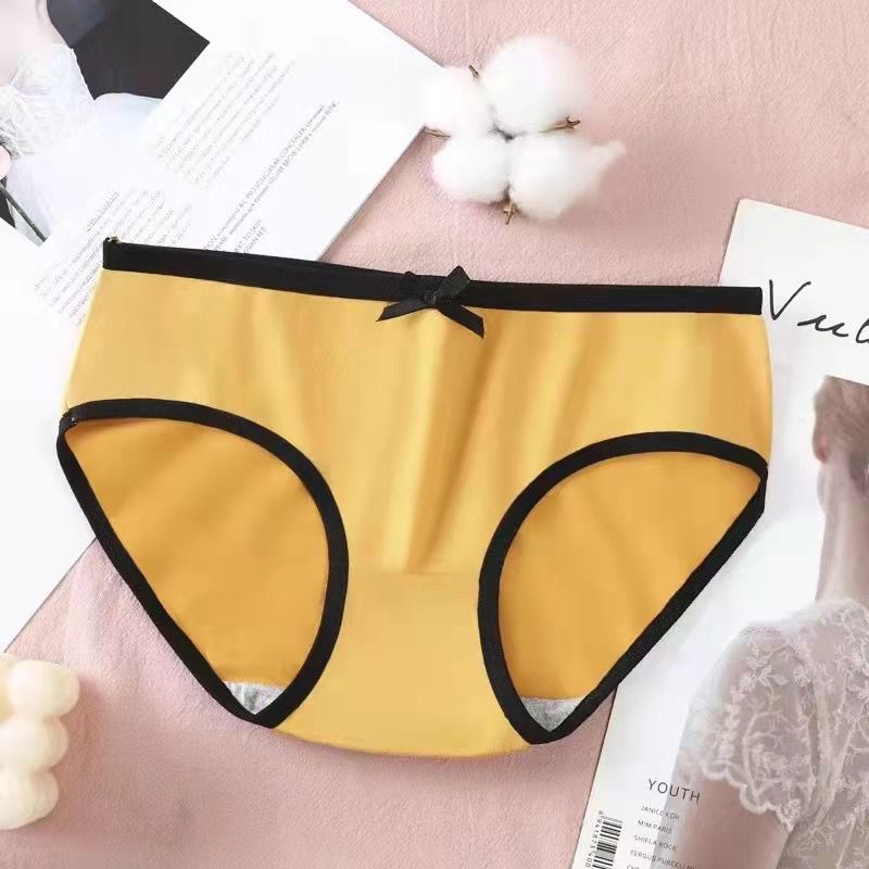 [ LINGERIE MASTER ] - (C-30) Celana Dalam Remaja Anti Nyeplak Fashion Es Sutra CD Wanita Pakaian Dalam Wanita-C-30 Kuning